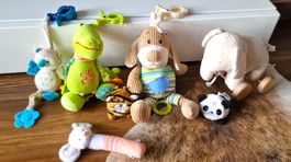 7x Kinderwagen Plüschtier/Spielzeug zum Aufhängen/Quatschi