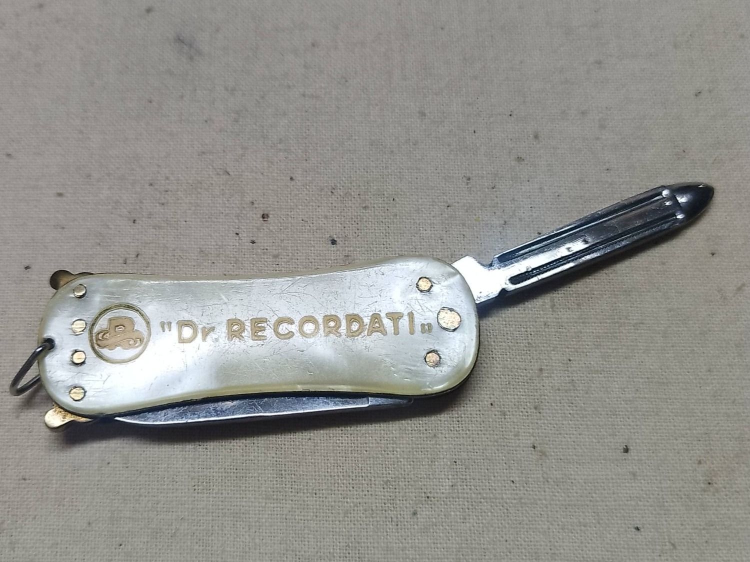 Taschenmesser: Messer - "Dr. RECORDATI" - pubblicitario vintage – Gebraucht aus Sorengo von 74in 6