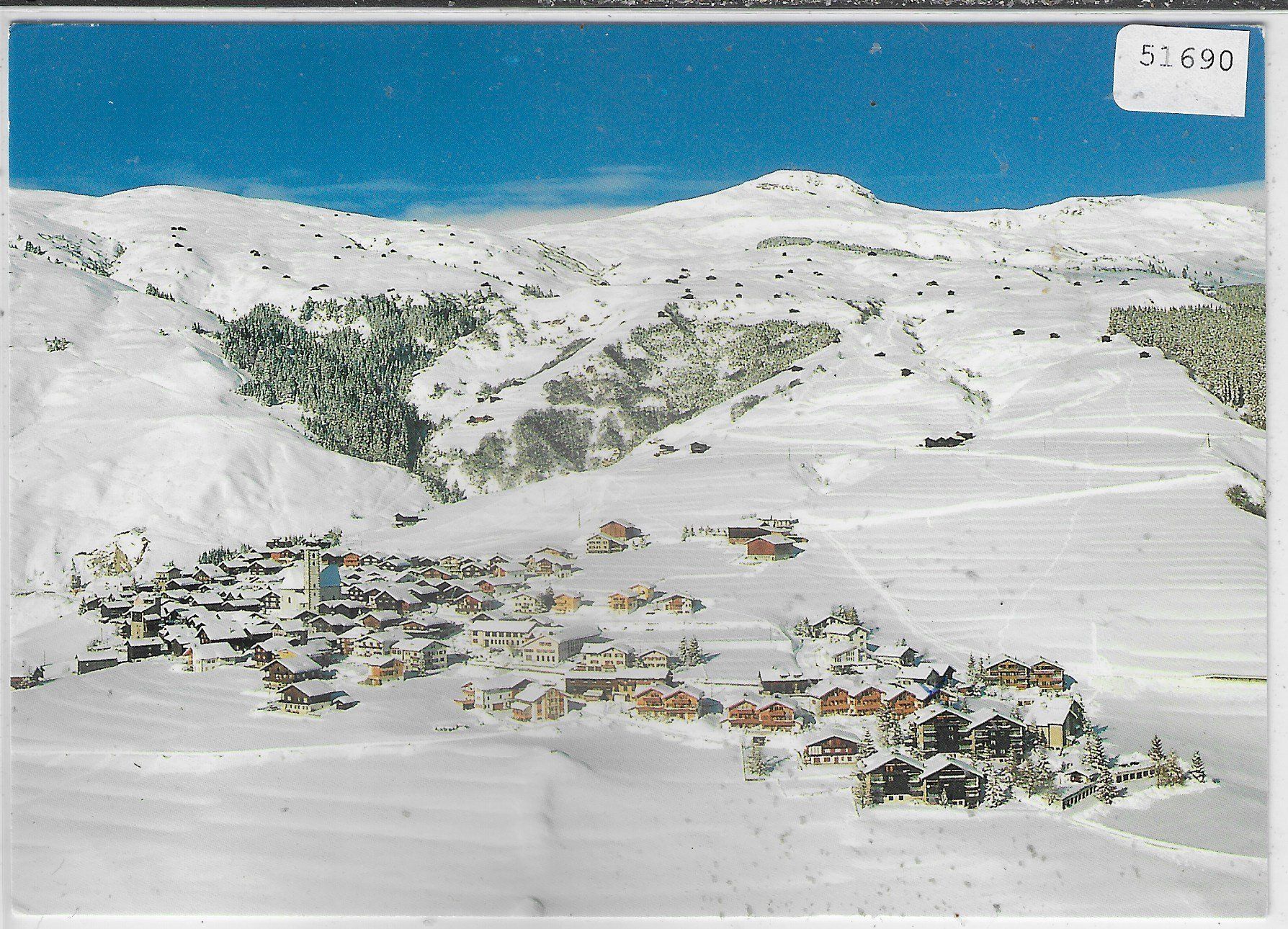 Cartoline postali: Lumbrein - Generalansicht im Winter – Usato da Ettingen venduto da Kartenplanet