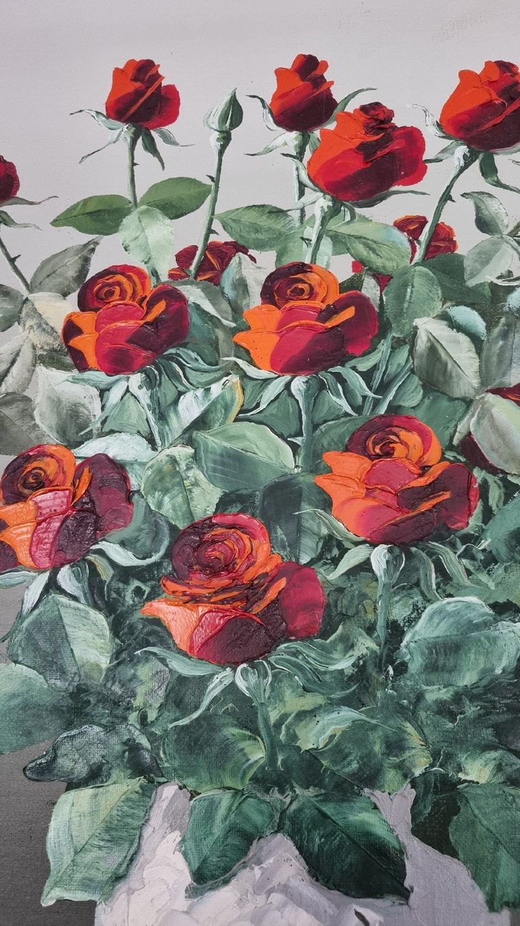 Gemälde: Friedel Grieder "Rote Rosen" in Oel – Gebraucht aus Neuenhof von rainaldinho