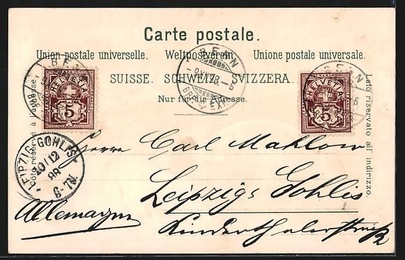 Cartoline postali: Litho Bern, Bahnhof, Adrian von Bubenber – Usato da Berlin venduto da bartko-reher 1