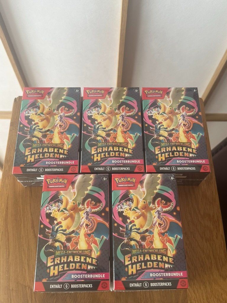 Pokémon Carte collezionabili: 5x Pokémon Mega-Ent.: Erhabene Helden Booster Bundle -DE – Nuovo e nell'imballaggio originale da Härkingen venduto da _JOKA_ 5