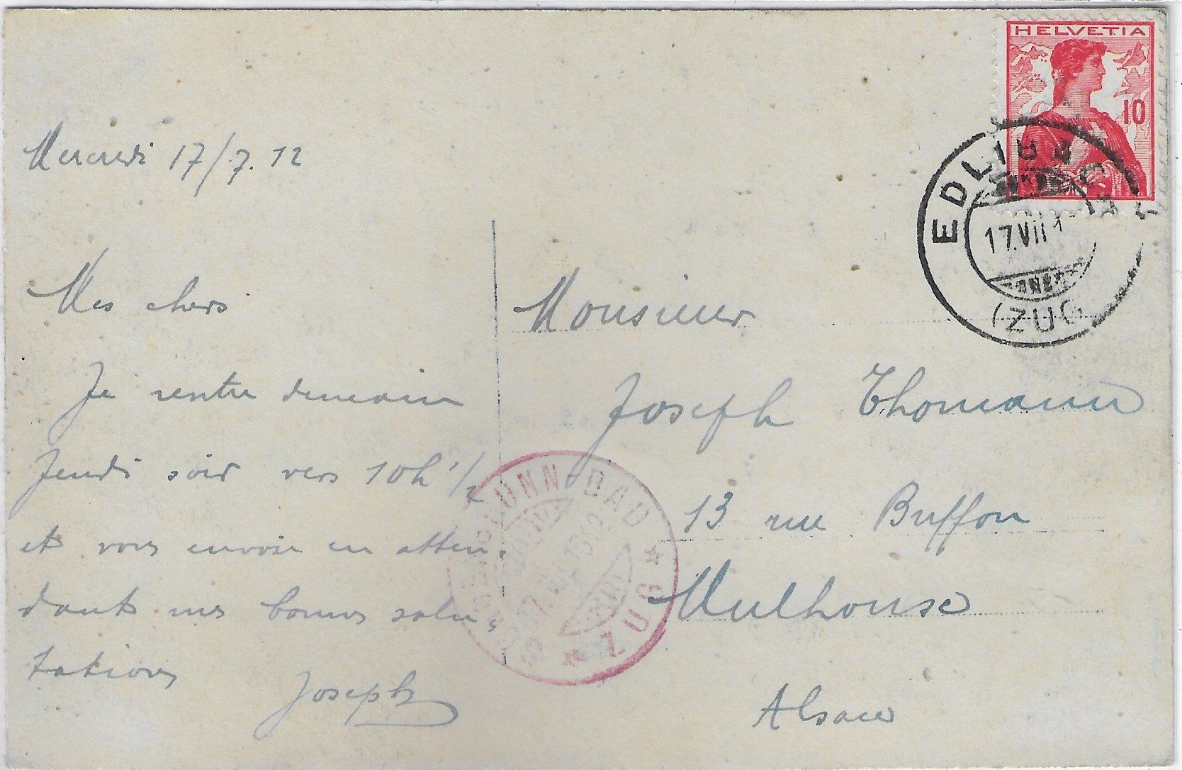 Cartoline postali: Lorenztobelbrücke bei Schoenbrunn - Zug – Usato da Ettingen venduto da Kartenplanet 1
