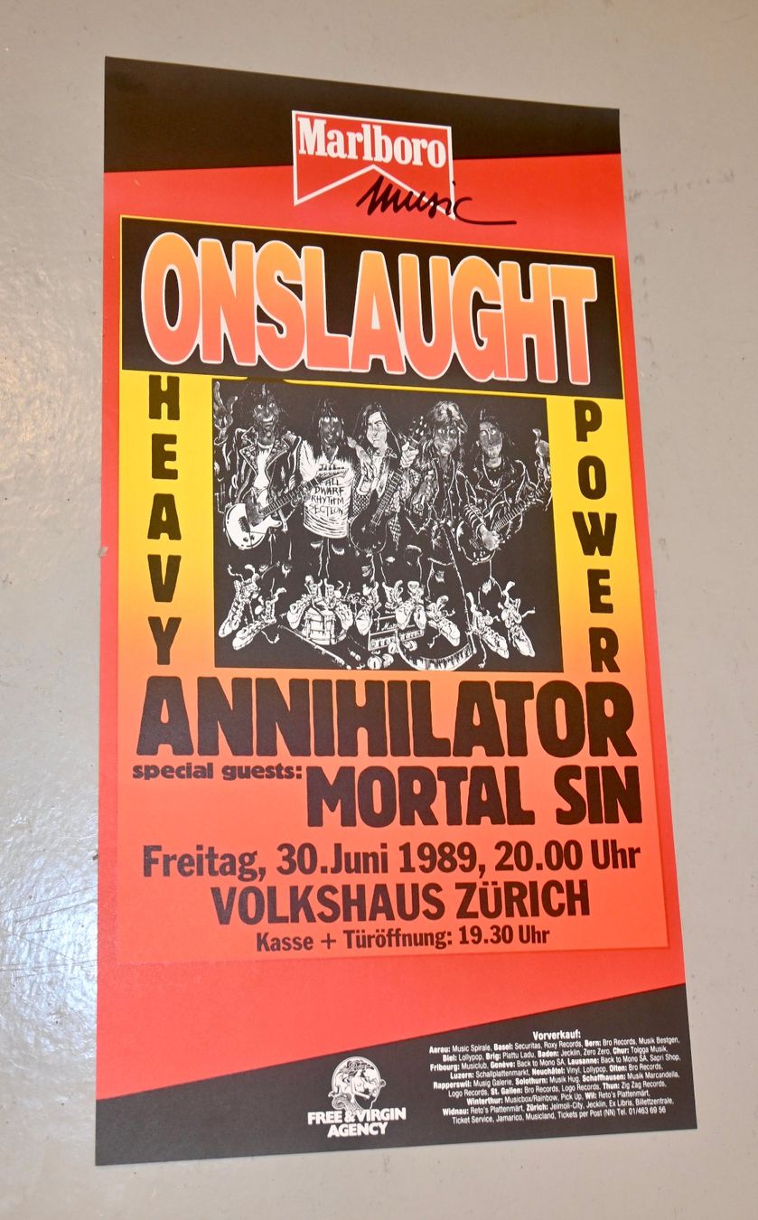 Dischi in vinile: ONSLAUGHT annihilator ORGINAL KONZERTPLAKAT 1993 – Usato da Pfaffhausen venduto da mono_rec 1