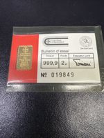 (810) Goldbarren  UBS Argor 2g Feingold 999.9Originalbliste
