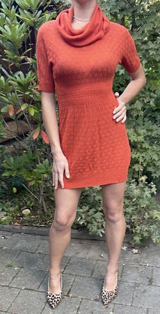 Chic vestito H&M arancione tg S/M- 🍂autunno 👌feste
