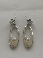 Ohrringe oval 925 Silber Damen Schmuck neuwertig