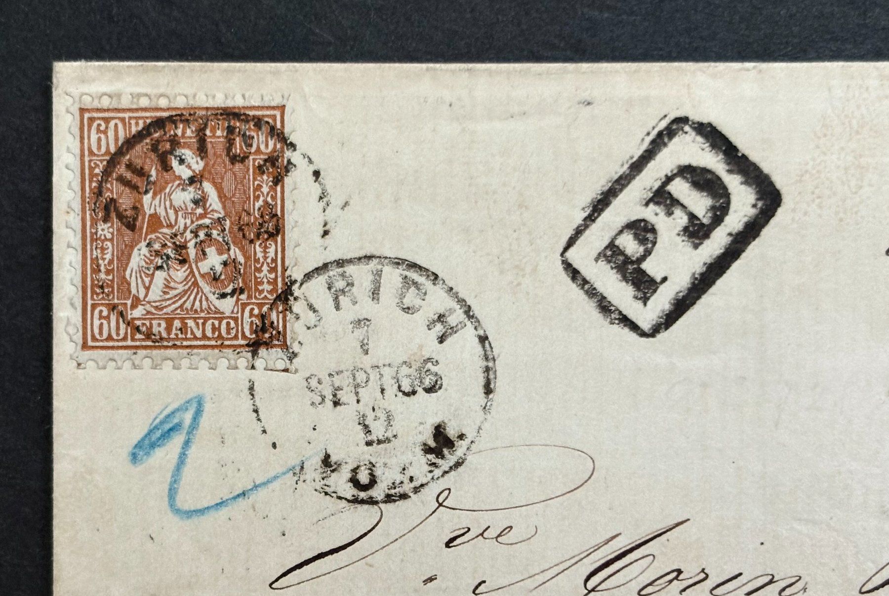Tutti i francobolli: ZÜRICH-LYON 1866 – Usato da Ostermundigen venduto da Heavenmaus75 1