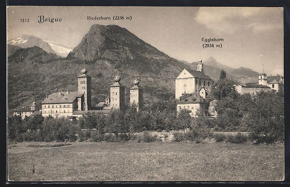 Cartoline postali: Brigue, Teilansicht mit Riederhorn und E – Usato da Berlin venduto da bartko-reher