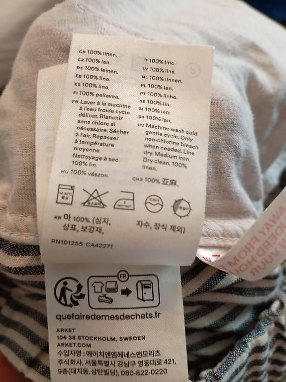 Arket Pantaloni: Gestreifte Leinenhose von Arket – Usato da Zürich venduto da Melianea 2