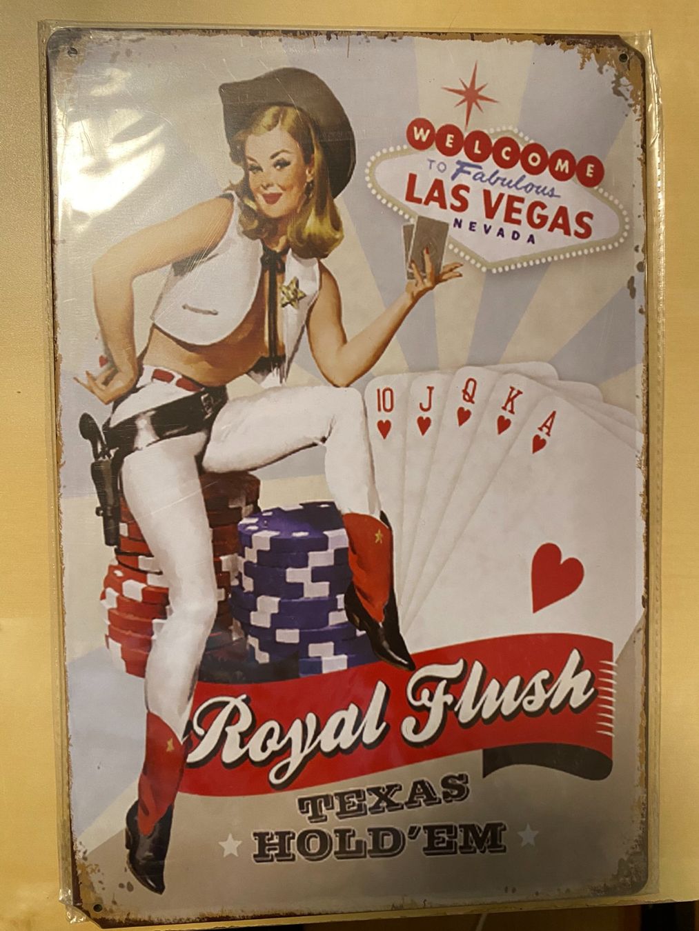 Insegne: Blechschild: Royal Flush TEXAS HOLD'EM – Nuovo e nell'imballaggio originale da Bern venduto da Maschgulain