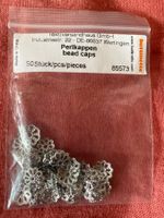 PERLKAPPEN (50Stk.)‘Blumen/Flocken’ Basteln NEU/OVP silberig