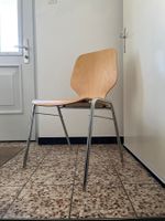 Saalstuhl Stapelstuhl Chromgestell mit Holz