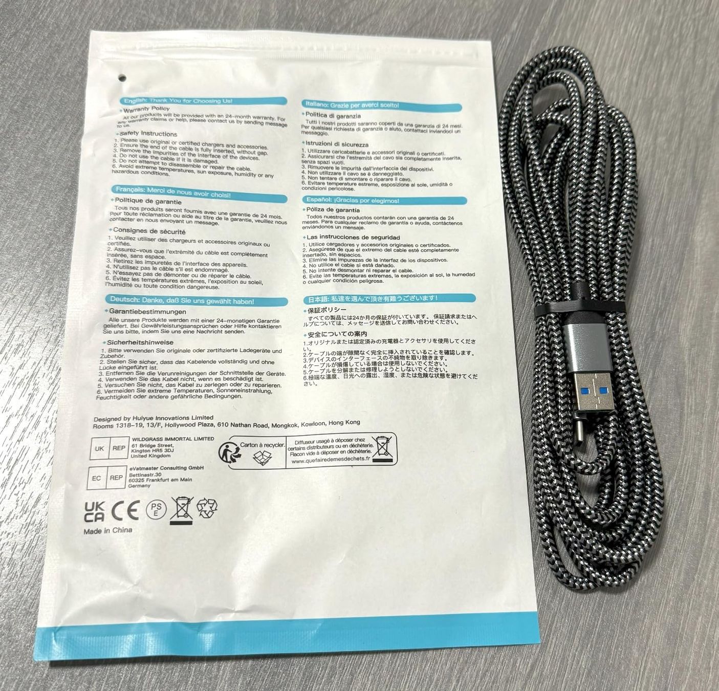 Kabel: Câble USB-C 1 m, câble de charge USB-C, compatible USB 3.0  – Neu und originalverpackt aus Aigle von Swiss_mart 5