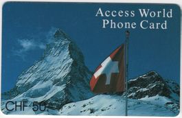 50 CHF Access World, MATTERHORN - rare Prepaid Telefonkarte