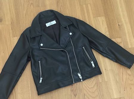 H&M Lederjacke Jacke schwarz 122 Mädchen