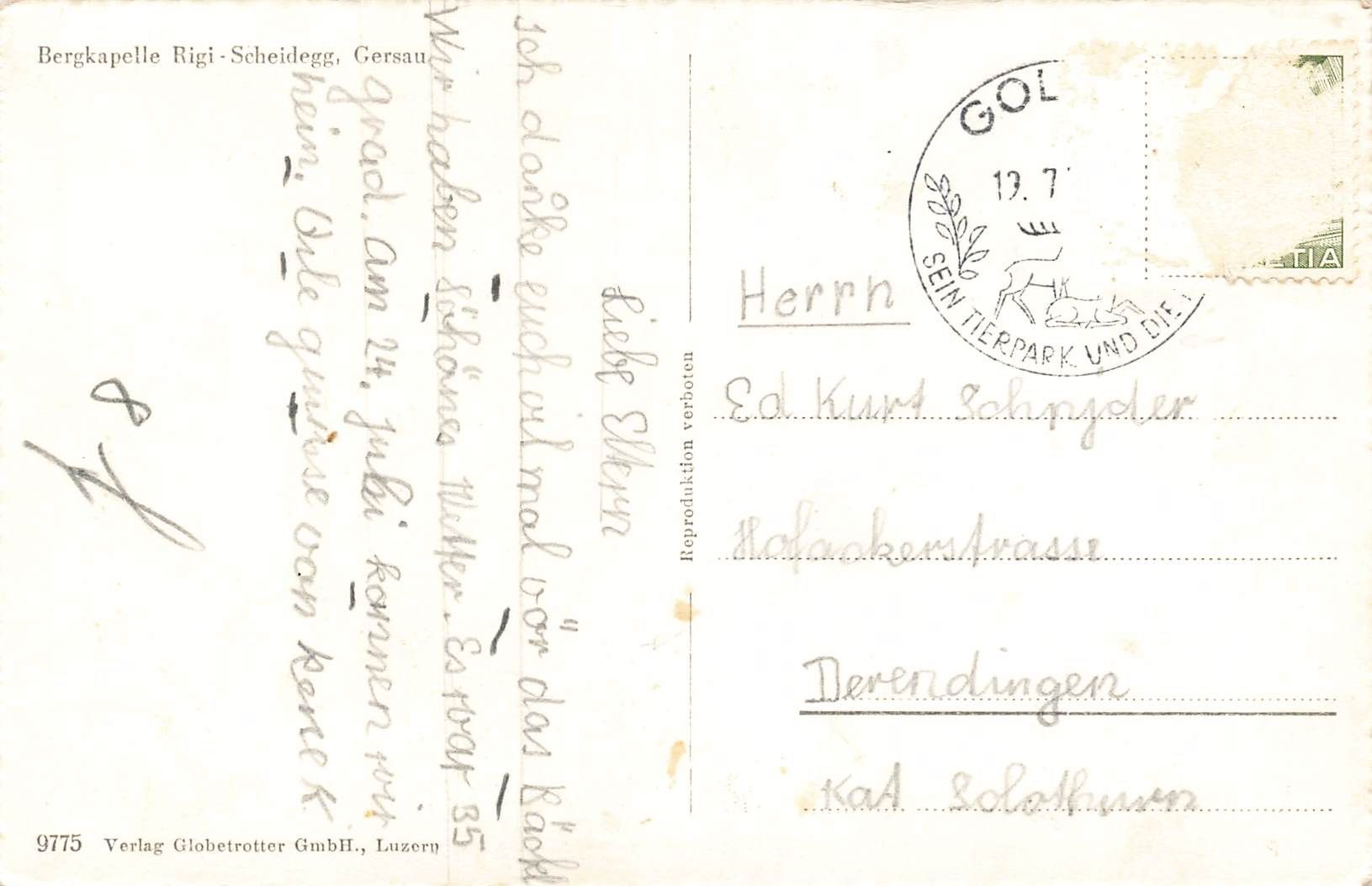 Ansichtskarten: Bergkapelle rigi scheidegg gersau – Gebraucht aus Biasca von Blenio71 1