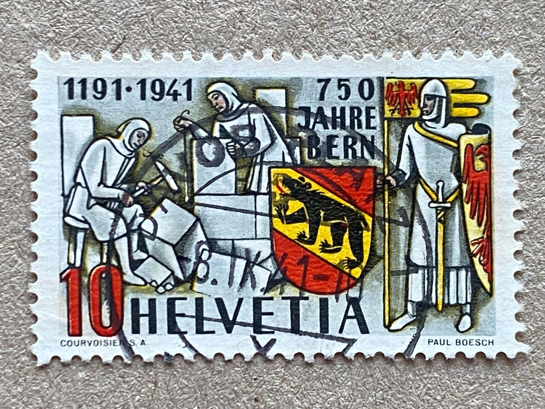 Tutti i francobolli: 253 Pf, Spinne, Davos, schöne Druckverschiebung – Usato da Aarau venduto da hilde47 1