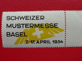 1934, Werbevignette MUSTERMESSE BASEL, günstig !