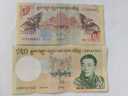 Bhutan 2 banknotes,delivery end of June