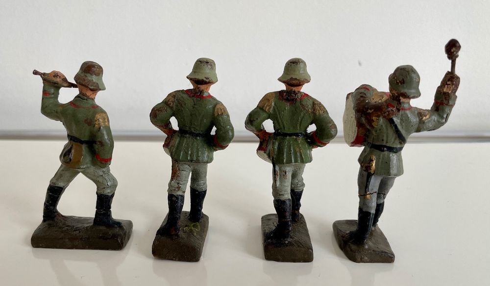 4x Spielzeugfiguren Lineol Wehrmacht WWII 4