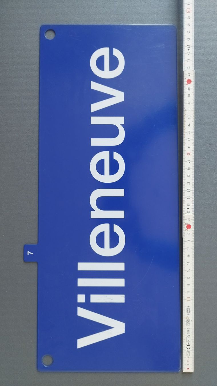 Schilder: Plaque SBB/CFF/FFS Villeneuve/Palézieux – Gebraucht aus Essertines-sur-Rolle von Cavchoupi