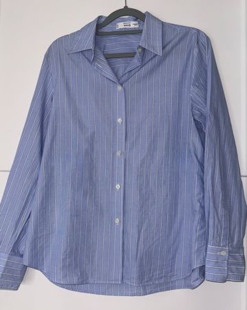 MANGO Hemd Gr M Blau-Weiss gestreift