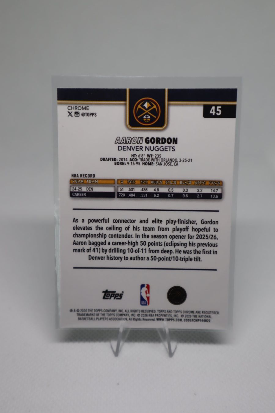 Topps Sammelbilder & Trading cards: 2025-26 Topps Chrome Update - Aaron Gordon – Gebraucht aus Wetzikon ZH von YBCardVault 1
