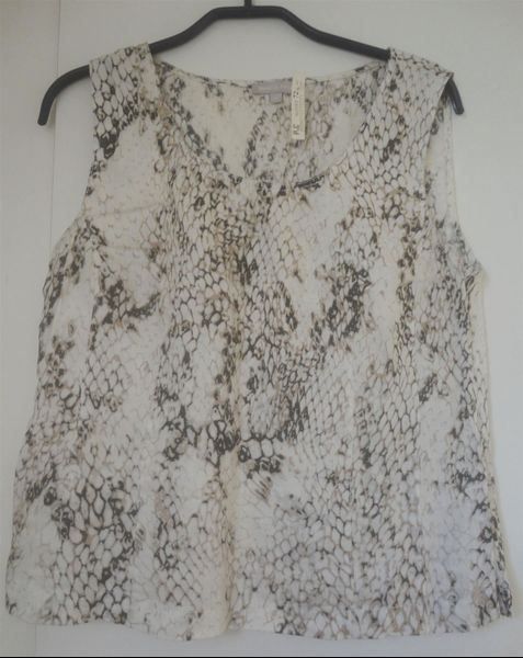 Tops: MARCO PECCI : Top 100% lin, crème imprimé python gris, M – Neu und originalverpackt aus Petit-Lancy von lilycerise