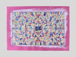 AB 1.- Abstrakte Mischtechnik - Monogrammiert - 30 x 42 cm