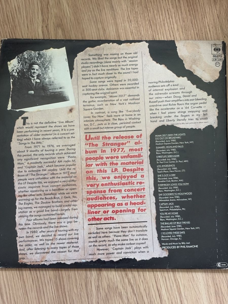 Dischi in vinile: Billy Joel – Usato da Zürich venduto da Collector69 1