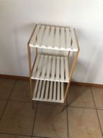 Étagère 3 niveaux bois et blanc idéal pour salle de bain