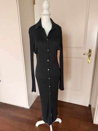 Strickkleid dunkel blau lang gerippt nie getragen