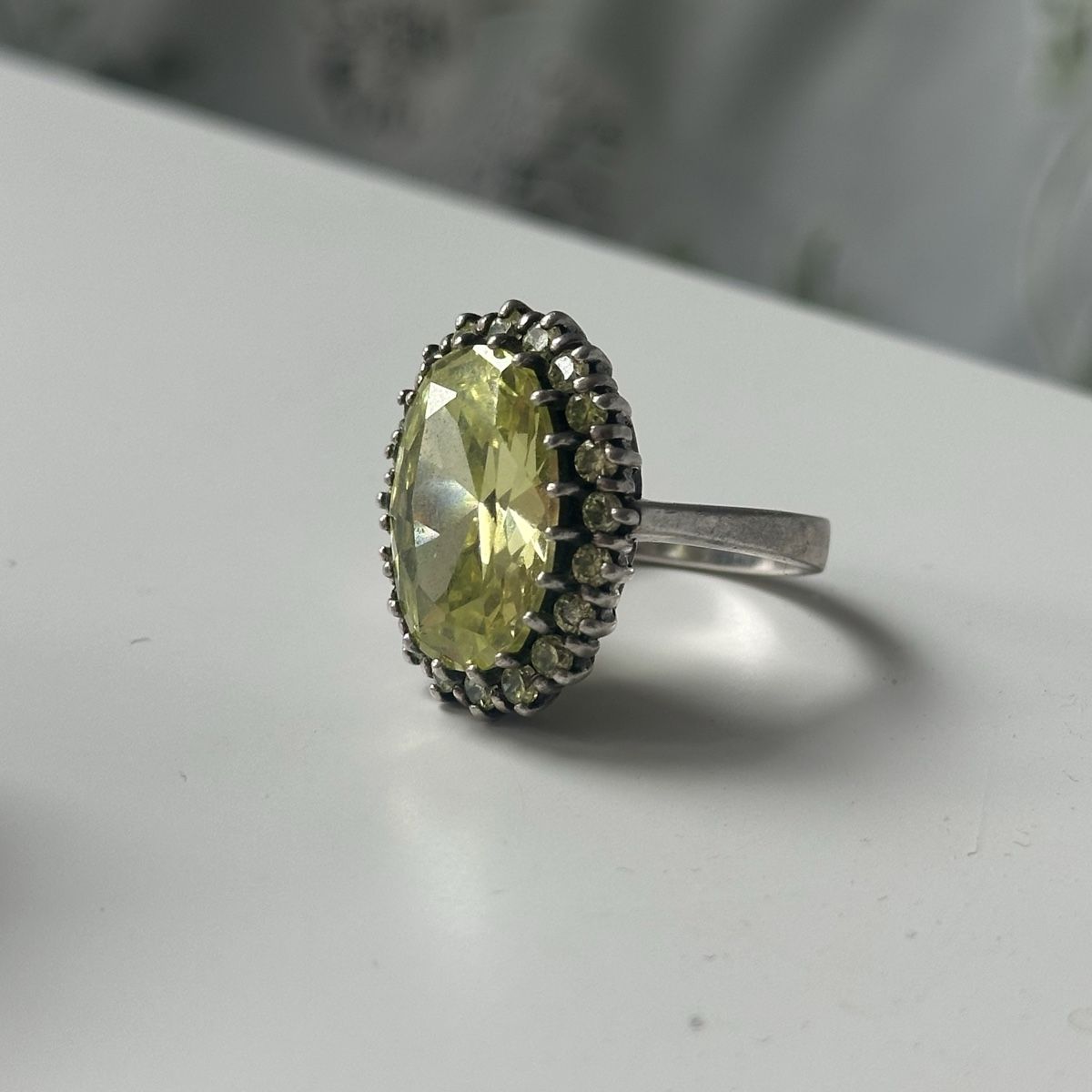 Anelli: Massive Silber 925 Peridot Solitär Ring  – Usato da Givisiez venduto da dor_xb9k 2