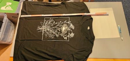T-Shirt Damen Grösse L bedruckt schwarz Polyester neu