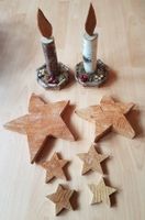 HOLZ  WEIHNACHTSDEKO / HANDARBEIT / KERZEN & STERNE