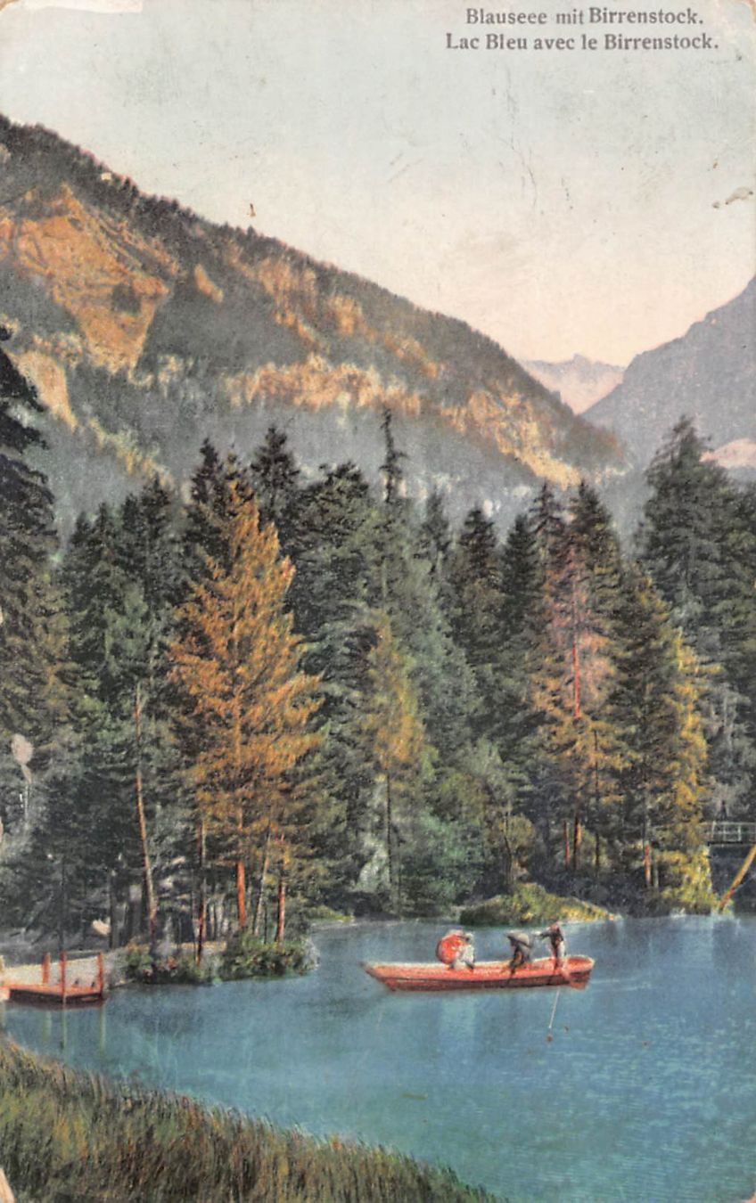 Cartoline postali: Gruss vom BLAUSEE - mit Birrenstock – Usato da Winterthur venduto da SchatzchischtliWinti