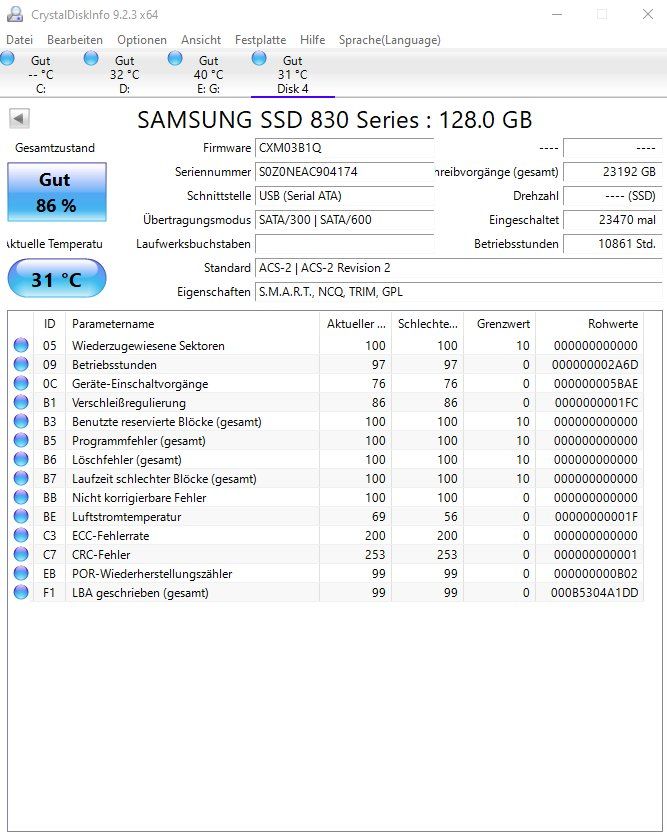 Samsung Disques durs: Samsung SSD 830 Series 128GB – D'occasion à Bern par sn8per 2