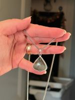 Collier élégant avec Labradorite véritable, neuf!