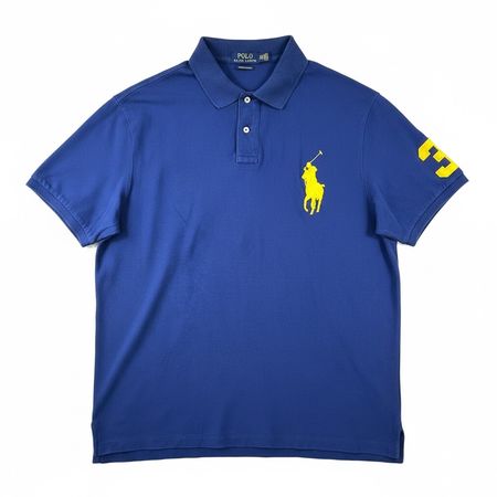Polo Ralph Lauren violet big poney brodé jaune - XXL