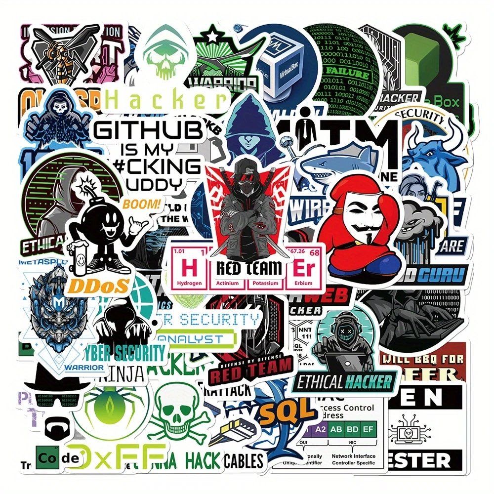 Aufkleber: 50 Stk. Sticker Aufkleber - Hacker und Programmier – Neu und originalverpackt aus St.Gallen von Mr.Stickers