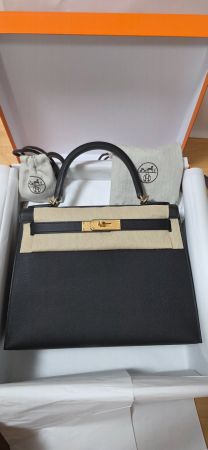 Hermes Kelly 28 Sellier Black Epsom GH, NEU, Dec.23