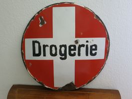 Altes Emailschild Drogerie Apotheke Emaille Schild Vintage
