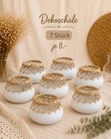 Dekorative Vase aus Rattan Boho Ibiza Style weiss