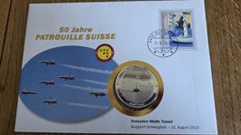 2013 Medallienbrief Patrouille Suisse Formation Mollis Tunne