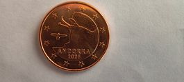 Pièce 5 Cent Euro Andorre 2025 TBE