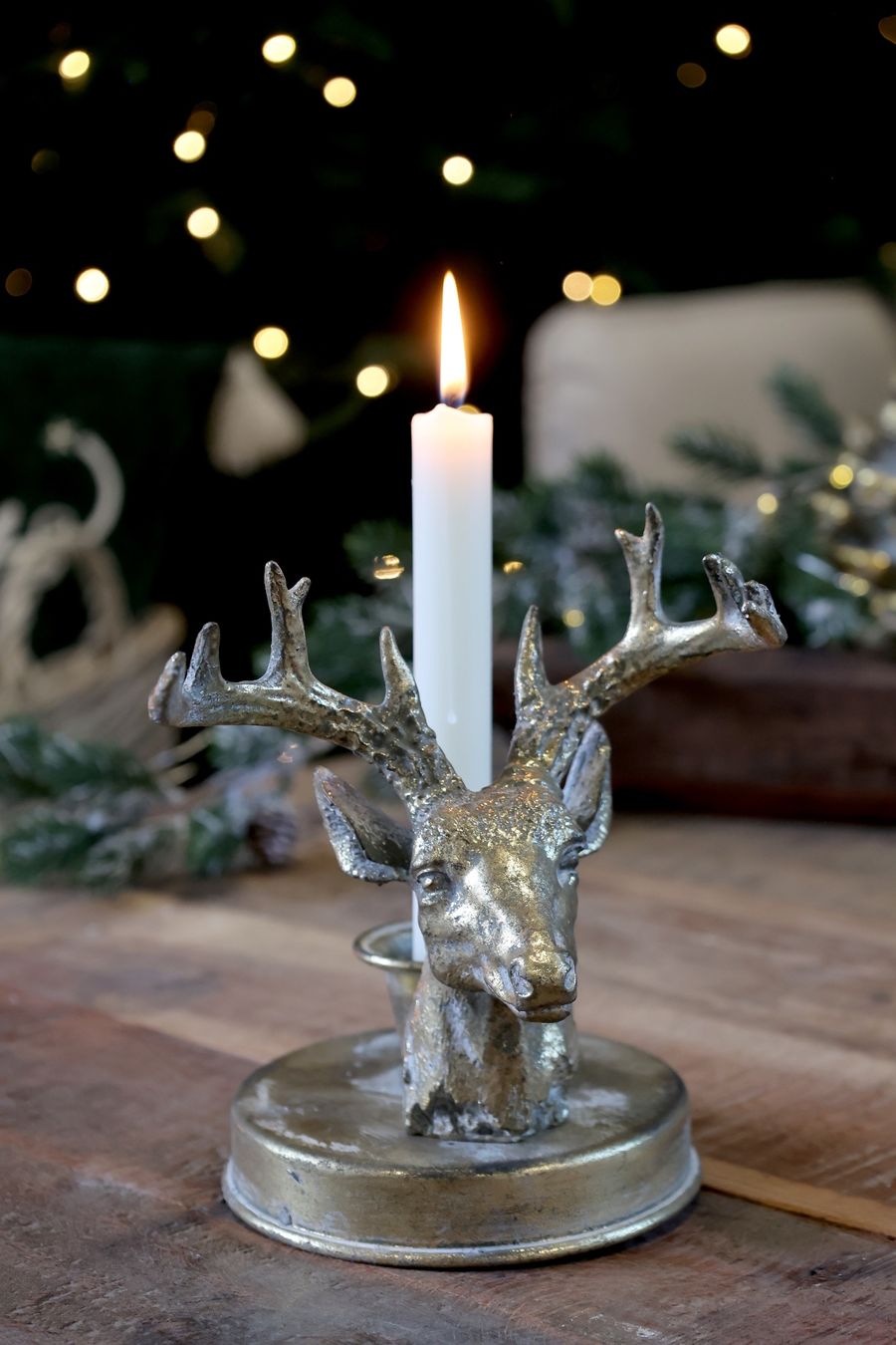 Kerzenständer: SALE! Kerzenständer mit Rentier aus Eisen, Chic Antique – Neu und originalverpackt aus Innertkirchen von Glatthard-Interior 1