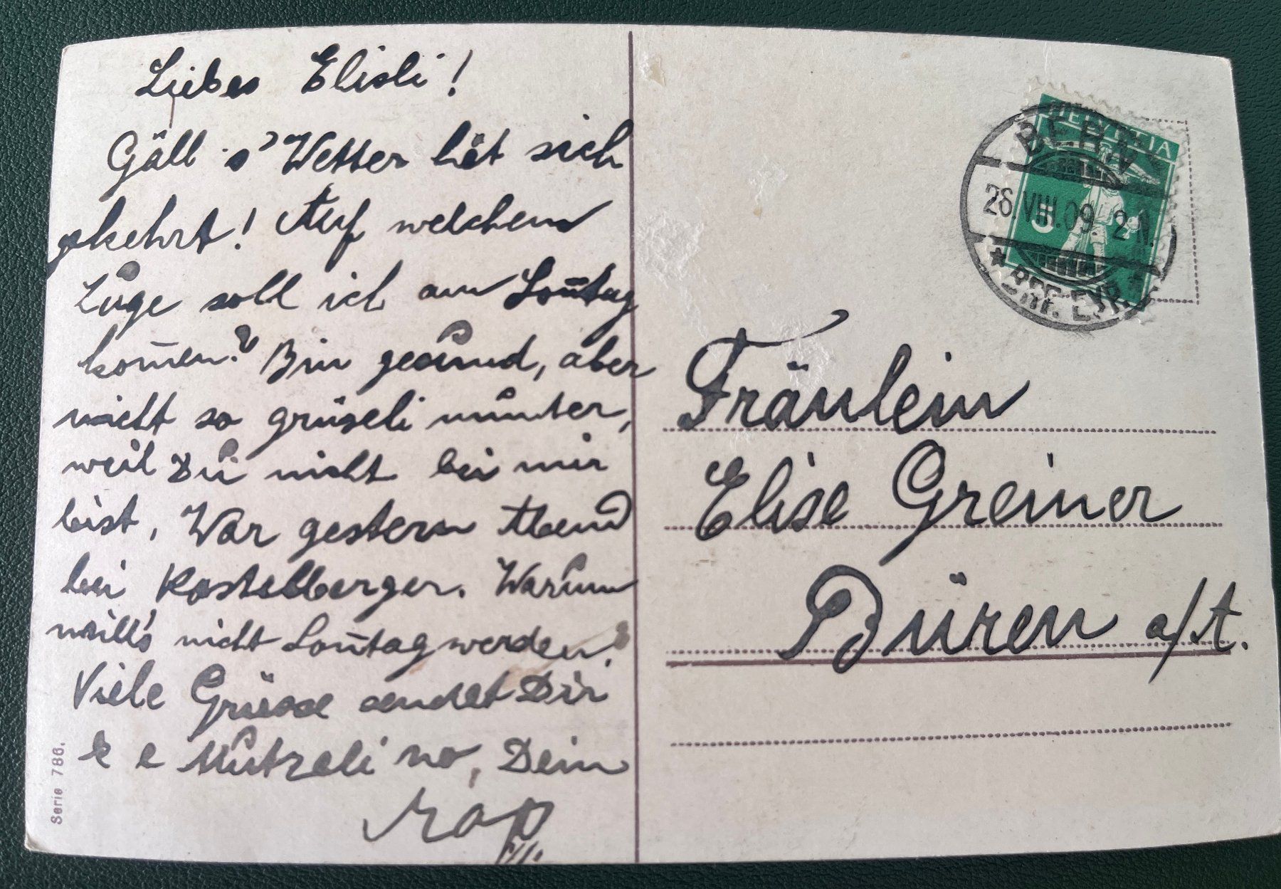 Cartoline postali: AK Liebeskarte – Usato da Biberist venduto da Edelfloh 1