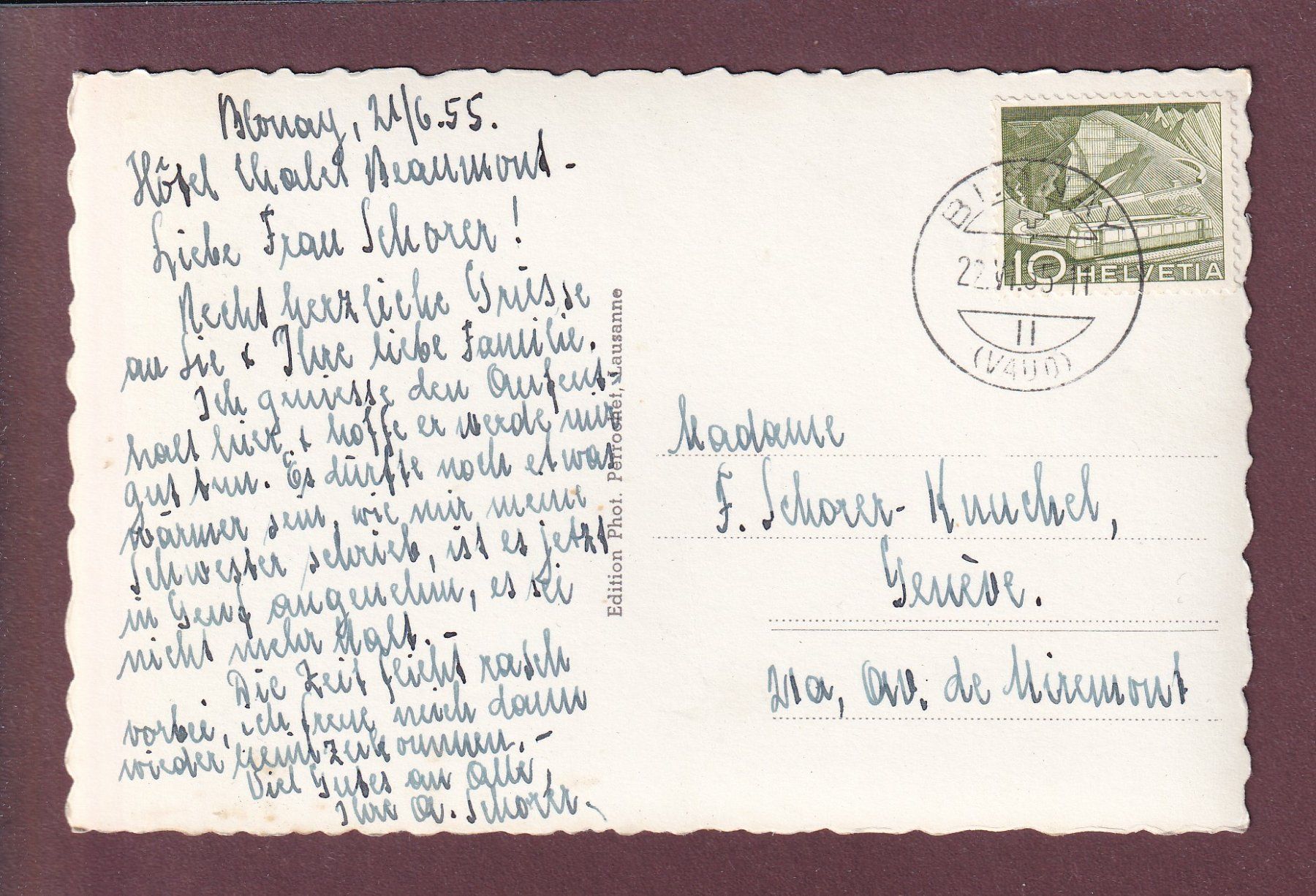 Cartes postales: Château de BLONAY - 1955 – D'occasion à Pully par nicecards 1