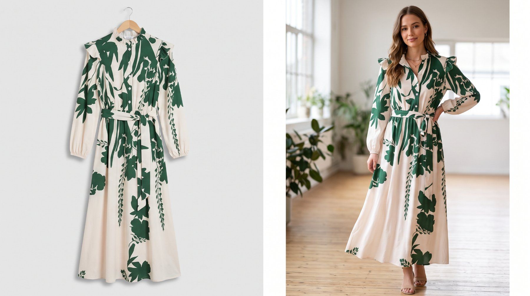Robes: Geblümtes Maxikleid mit Gürtel – D'occasion à Alterswil FR par jab_796w
